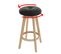 Tabouret De Bar Navan Similicuir Rotatif Noir Pieds Clairs