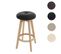 Tabouret De Bar Navan Similicuir Rotatif Noir Pieds Clairs