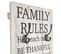 Patère Murale Family Rules Style Shabby Avec 3 Crochets 76x31cm