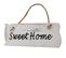 Planche Murale Sweet Home Style Shabby Vintage 10x25x1cm Blanc