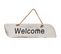 Planche Murale Welcome Panneau Style Shabby Vintage 10x43x1cm Blanc