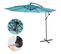 Parasol Déporté Semi-pro Acerra, 3m Inclinable ~ Turquoise Sans Support