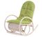 Fauteuil à Bascule Esmeraldas En Rotin Blanc Rembourrage Vert