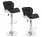 2x Tabouret De Bar Hamilton Bois Rotatif Similicuir Anthracite