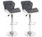 2x Tabouret De Bar Hamilton, Chaise De Comptoir, Bois, Similicuir, Rotatif ~ Gris