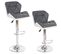 2x Tabouret De Bar Hamilton, Chaise De Comptoir, Bois, Similicuir, Rotatif ~ Gris