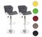 2x Tabouret De Bar Hamilton, Chaise De Comptoir, Bois, Similicuir, Rotatif ~ Gris