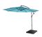 Parasol Déporté Semi-pro Acerra, 3m Inclinable ~ Turquoise Avec Support