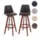 2x Tabouret De Bar Boras Marron Pieds Foncés