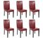 Lot De 6 Chaises De Séjour Littau, Simili-cuir, Brun Rouge, Pieds Foncés