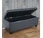 Banquette Kriens, Coffre, Banc, Cuir + Similicuir, 112x45x45cm ~ Gris