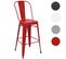 Tabouret De Bar Hwc-a73 Métal Empilable Design Industriel Rouge