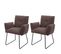 Lot De 2 Chaises De Salle À Manger Hwc-k34 Tissu/textile Métal Marron