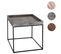 Table D'appoint Hwc-k71 Mvg-certifié Bois De Paulownia Métal 60x60x60cm Gris Foncé