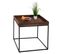 Table D'appoint Hwc-k71 Mvg-certifié Bois De Paulownia Métal 60x60x60cm Brun Foncé