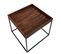 Table D'appoint Hwc-k71 Mvg-certifié Bois De Paulownia Métal 60x60x60cm Brun Foncé