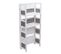 Étagère Hwc-k86 Bois 110cm Blanc Tressage Gris