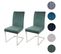 Lot De 2 Chaises Cantilever Hwc-l14 Velours Inox Brossé Vert