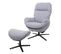 Fauteuil Relax + Pouf Hwc-l12 Métal Tissu/textile Gris Clair