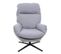 Fauteuil Relax + Pouf Hwc-l12 Métal Tissu/textile Gris Clair