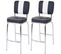 2x Tabouret De Bar Avellino Design Rétro Des Années 50 Similicuir Noir Blanc