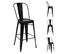 4x Tabouret De Bar Hwc-a73 Métal Design Industriel Noir