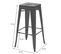 4x Tabouret De Bar Hwc-a73 Design Industriel Noir