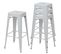 4x Tabouret De Bar Hwc-a73 Métal Design Industriel Blanc