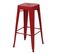 4x Tabouret De Bar Hwc-a73 Métal Empilable Design Industriel Rouge