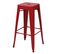 4x Tabouret De Bar Hwc-a73 Métal Empilable Design Industriel Rouge