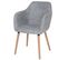 6x Chaise De Salle à Manger Malmö T381 Tissu Vintage Gris Béton