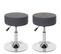 2x Tabouret Hwc-c22, Hauteur Réglable, Ø 35 Cm, Tissu ~ Gris