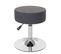 2x Tabouret Hwc-c22, Hauteur Réglable, Ø 35 Cm, Tissu ~ Gris