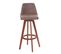 Tabouret De Bar Hwc-c43 Tissu Rotatif Vintage Marron Pieds Foncés