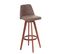 Tabouret De Bar Hwc-c43 Tissu Rotatif Vintage Marron Pieds Foncés