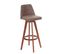 Tabouret De Bar Hwc-c43 Tissu Rotatif Vintage Marron Pieds Foncés