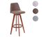 Tabouret De Bar Hwc-c43 Tissu Rotatif Vintage Marron Pieds Foncés