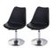 2x Chaise Pivotante Malmö T501, Hauteur Réglable, Similicuir ~ Noir