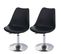 2x Chaise Pivotante Malmö T501, Hauteur Réglable, Similicuir ~ Noir