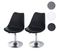 2x Chaise Pivotante Malmö T501, Hauteur Réglable, Similicuir ~ Noir