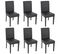 Lot De 6 Chaises De Séjour Littau ~simili-cuir, Noir Mat, Pieds Foncés