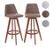 2x Tabouret De Bar Hwc-c43 Vintage Marron Pieds Foncés