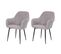 2x Chaise De Salle à Manger Hwc-f18 Tissu Gris Pieds Noirs