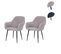 2x Chaise De Salle à Manger Hwc-f18 Tissu Gris Pieds Noirs