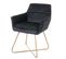 Chaise De Salle à Manger Hwc-f37 Velours Pieds Dorés Noir