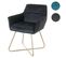 Chaise De Salle à Manger Hwc-f37 Velours Pieds Dorés Noir