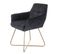 Chaise De Salle à Manger Hwc-f37 Velours Pieds Dorés Noir