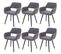 Lot De 6 Chaises De Salle à Manger Hwc-a50 Ii Textile Gris Pieds Foncés