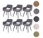 Lot De 6 Chaises De Salle à Manger Hwc-a50 Ii Textile Gris Pieds Foncés