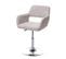 Chaise De Salle à Manger Hwc-a50 Iii Tissu Crème Gris Pied En Métal Aspect Chromé